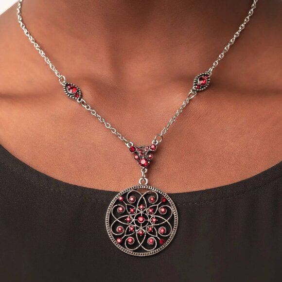 Paparazzi Jewelry Accessories - TIMELESS Traveler - Red Necklace - Vintage - Picture 4 of 6